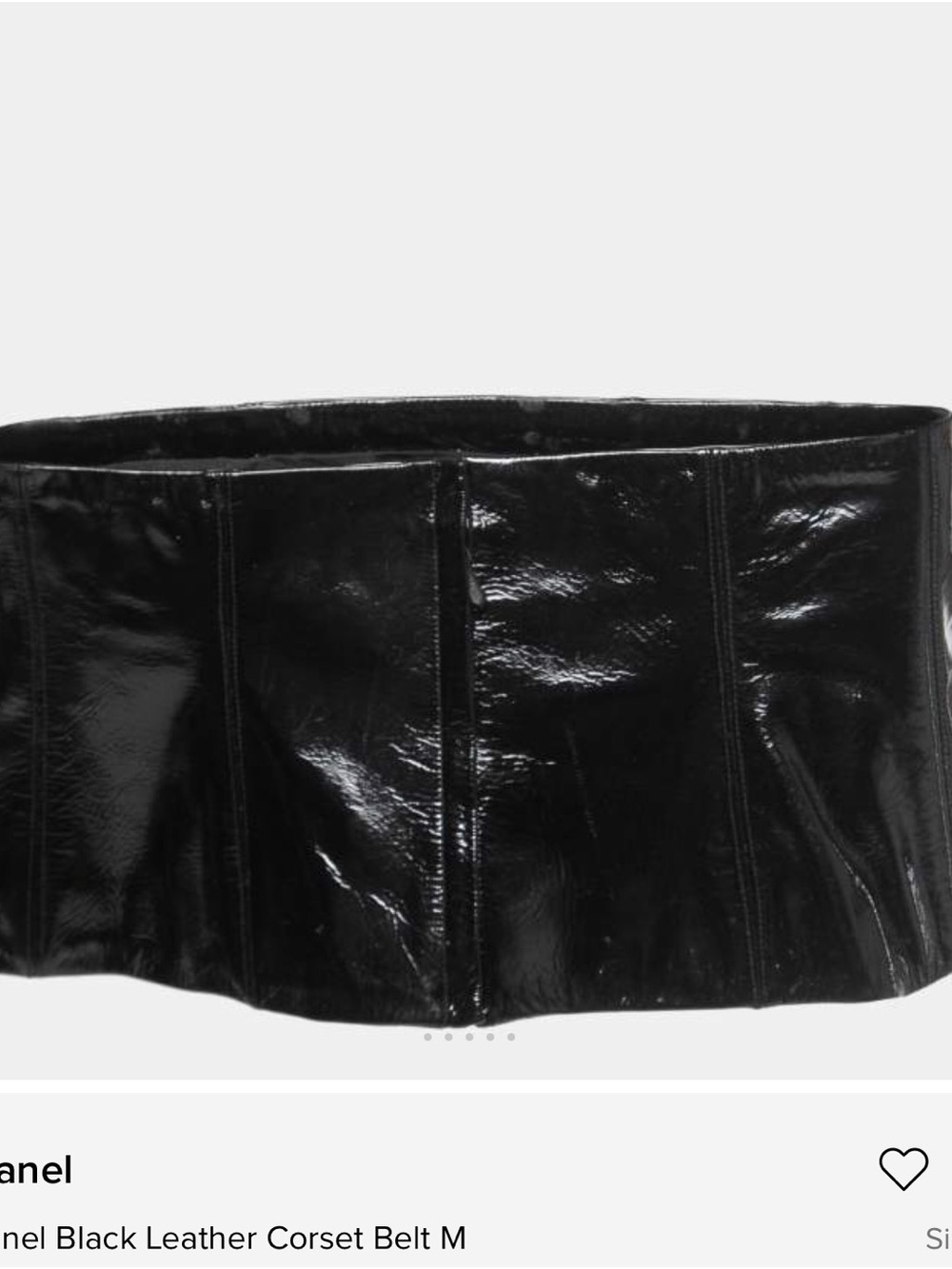 CHANEL Black Patent Leather Waist Corset Belt